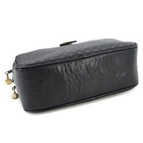 Celine Macadam Shoulder Bag Leather Navy Blue Sholder - Picture 4 of 9